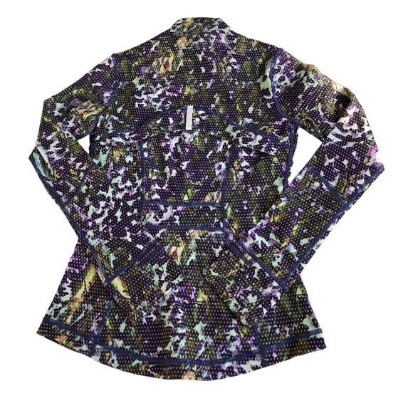 Lululemon Define Jacket Womens 4 Floral Full Zip Thumb Holes Purple Green - Picture 6 of 10